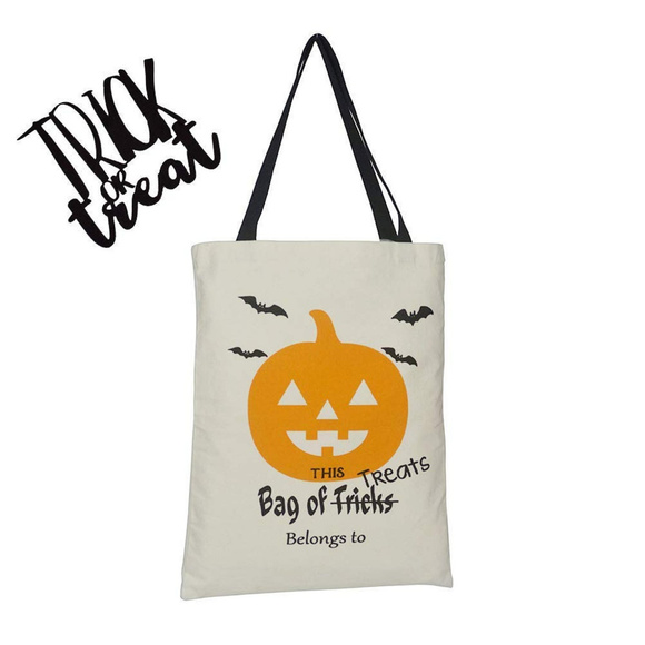 Halloween Trick or Treat tote bag canvas - Picture 1 of 3